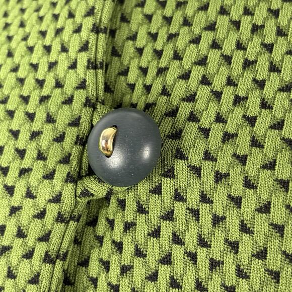 Vtg 70s Midi Dress Mod Double Knit Polyester Olive Green Size M Twee Grannycore - Picture 6 of 6